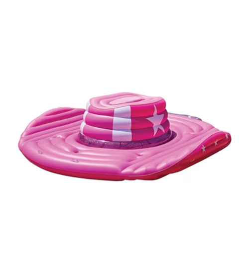 pink floatie cowboy hat